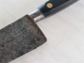Уникален стар интересен и качествен кован нож с бронзови нитове, снимка 9
