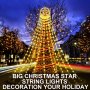 Нова Външна коледна украса Лампички Светлини двор Градина Дърво Елха, снимка 5