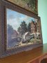 Изключителна антикварна голяма авторска картина масло върху платно , снимка 6