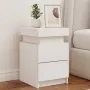 vidaXL Нощни шкафчета с LED осветление, 2 бр, бели, 35x39x55 см, снимка 2
