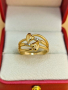 Красиви дамски пръстени медицинска стомана с18 каратово златно покритие 