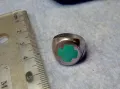 СТИЛЕН СРЕБЪРЕН ПРЪСТЕН СРЕБРО 925 с КРЪСТООБРАЗЕН ЗЕЛЕН ЕМАЙЛ РЪЧНА АРТ РАБОТА 49997, снимка 11