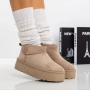 Дамски зимни боти тип UGG на платформа в цвят каки BD2908-2 khaki, снимка 1