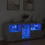 vidaXL Сайдборд с LED светлини, бетонно сив, 162x37x67 см, снимка 3