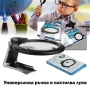 Голяма увеличителна ръчна и настолна лупа с LED осветление за четене книги ремонт лед лампа евтина, снимка 1