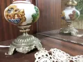 Нощна , настолна лампа от бронз и порцелан, снимка 5