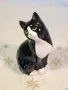 керамична фигурка на коте 6/5, снимка 1