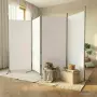 vidaXL Параван за стая, бял, 4 панела, 346x180 см, плат, снимка 2