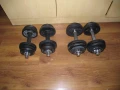 ЯКИ Дъмбели- 2 комплекта с гаечно затягане 2х14 и 2х11кг, снимка 1