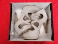 Сребристи обувки на висок ток за бал №2, снимка 1 - Дамски обувки на ток - 40399300