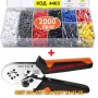 Клещи за кримпване с комплект 2000 бр. кабелни обувки - КОД 4403, снимка 1