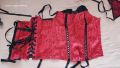 Комплект червен корсет със жартиери и прашки, снимка 9