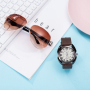 Мъжки подарен комплект, красиво опакован ръчен часовник и комплект слънчеви очила 2 в 1 , снимка 2
