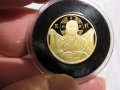Златна инвестиционна монета 585/100 - 14к - 18 мм  - Исус Христос Вседържител  - съхранявана е в кап, снимка 1