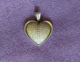 златна висулка с камъни- сърце- 14 карата- 585- Ново- медальон, снимка 4