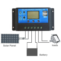 Интелигентен LCD соларен контролер 12V-24V 10A, снимка 1 - Къмпинг осветление - 44828924