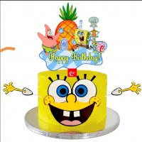 спондж боб Спонджбоб Квадратни гащи spongebob пластмасов топер украса табела за торта рожден ден, снимка 1 - Други - 35791388