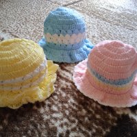 Бебешки плетени шапки, снимка 3 - Бебешки шапки - 34101038