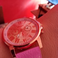 НОВО! Много красив дамски часовник в розов цвят , снимка 3 - Дамски - 40579211
