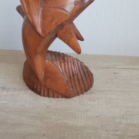 Дървена фигура -делфини, снимка 2 - Антикварни и старинни предмети - 34600793