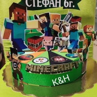 Картонена торта Майнкрафт Minecraft , снимка 1 - Други - 36095212