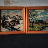 Гоблени в дървени рамки,произход Швейцария, снимка 4 - Гоблени - 41188316