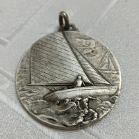Сребърен военен морски медал , снимка 4 - Антикварни и старинни предмети - 44727624
