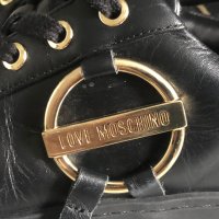 Love Moschino Logo Plaque Embellished Lace-up Sneakers Black Size uk 8 eu 41, снимка 3 - Маратонки - 40032560
