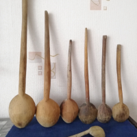 Стари дървени лъжици и лопатки изработени ръчно., снимка 2 - Антикварни и старинни предмети - 40489898