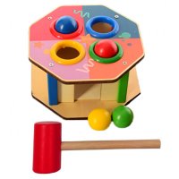 Дървена игра с чукче и топчета, снимка 3 - Образователни игри - 42444511