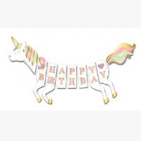 Happy Birthday Unicorn Еднорог Парти Гирлянд Флаг Банер рожден ден украса декор, снимка 2 - Други - 29151435