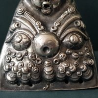 Сребърен ръчно кован Китайски талисман за чар Буда 19ти век, снимка 5 - Други ценни предмети - 34193715