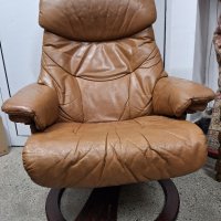 фотьойл, кресло от естествена кожа със зони за релакс и отоманка , снимка 8 - Дивани и мека мебел - 44476031