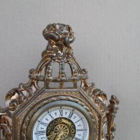Немски механичен часовник бронз с позлата, снимка 2 - Антикварни и старинни предмети - 41374315