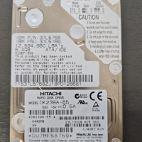 Твърд диск Hitachi Travelstar DK239A-65 6.4GB   2.5'' инча, снимка 1 - Твърди дискове - 44527756