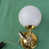 Стара стенна лампа месинг и стъкло, снимка 4 - Лампи за стена - 36107351