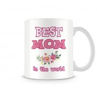 Чаша "BEST MOM IN THE WORLD flowers MUG", снимка 1 - Чаши - 35988343