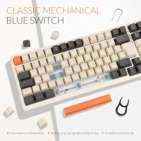 Механична геймърска клавиатура Rii, безжична, 101 клавиша, RGB подсветка, снимка 5 - Клавиатури и мишки - 44829528