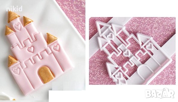 Приказен Замък Дворец Палат пластмасов резец форма за фондан тесто бисквитки, снимка 1