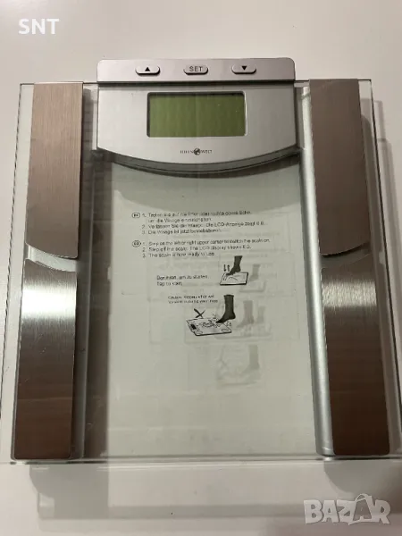 Електронен кантар за тегло до 180 кг Стъкло Цифров дисплей, снимка 1