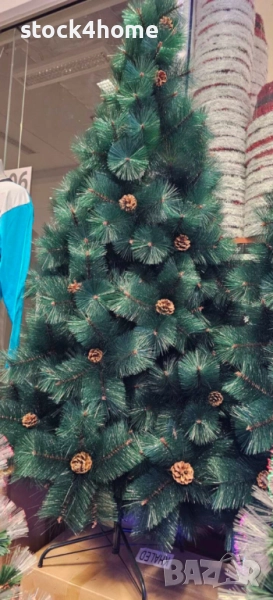 Декоративна коледна елха със шишарки и стойка, Реалистични клонки, снимка 1