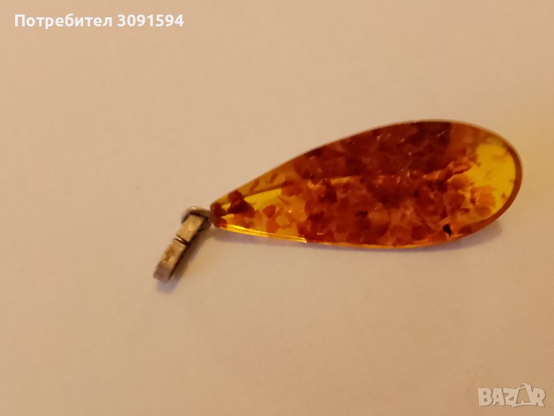 СРЕБЪРНА ВИСУЛКА С КЕХЛИБАР CCCР, снимка 1