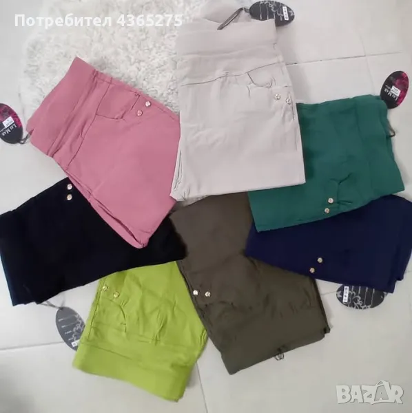 Нов модел много еластични панталони ПОД КОЛЯНОТО с джобове, висока талия ♥️S M L XL XXL 💕7 цвята, снимка 1