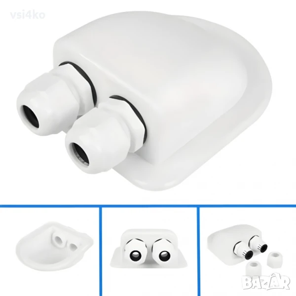 Водоустойчив двоен кабелен вход, снимка 1