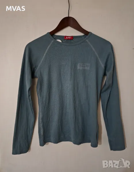 Нова дамска блуза с дълъг ръкав синьо сива M L размер, снимка 1