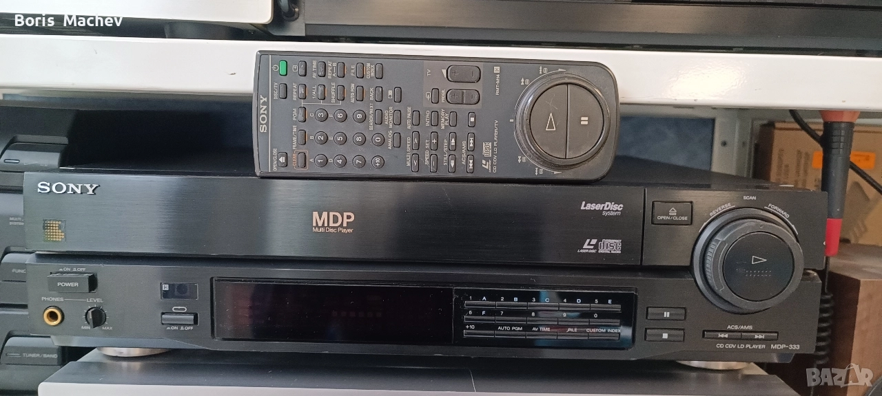 Коледна цена Sony MDP-333 Laser Disc, CD, CDV+дистанционно , снимка 1