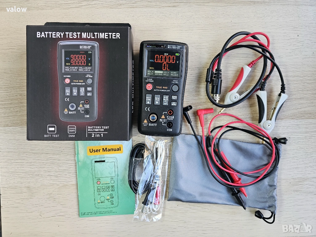 Прецизен тестер на вътрешно съпротивление на батерии + мултицет мултиметър мултимер True RMS, снимка 1