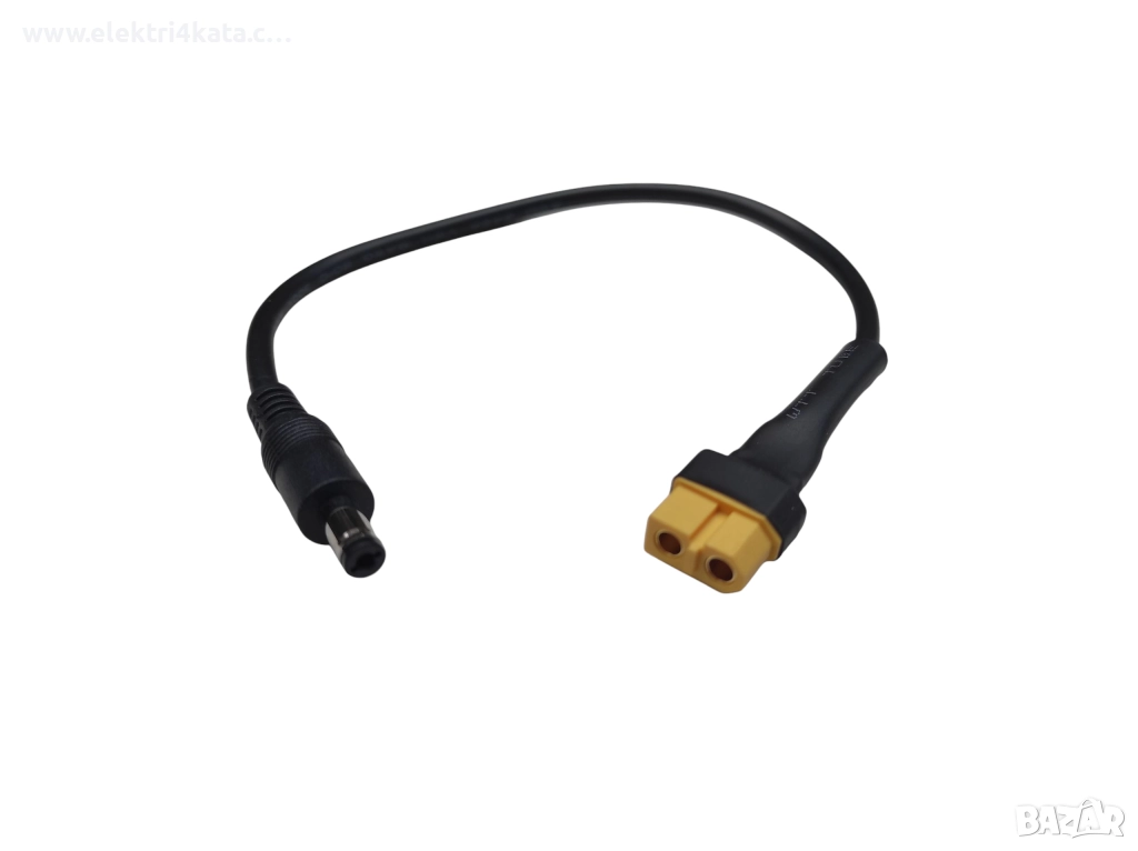 Адаптерен кабел XT60-F към DC 5.5 x 2.1 мм (мъжки конектор), снимка 1