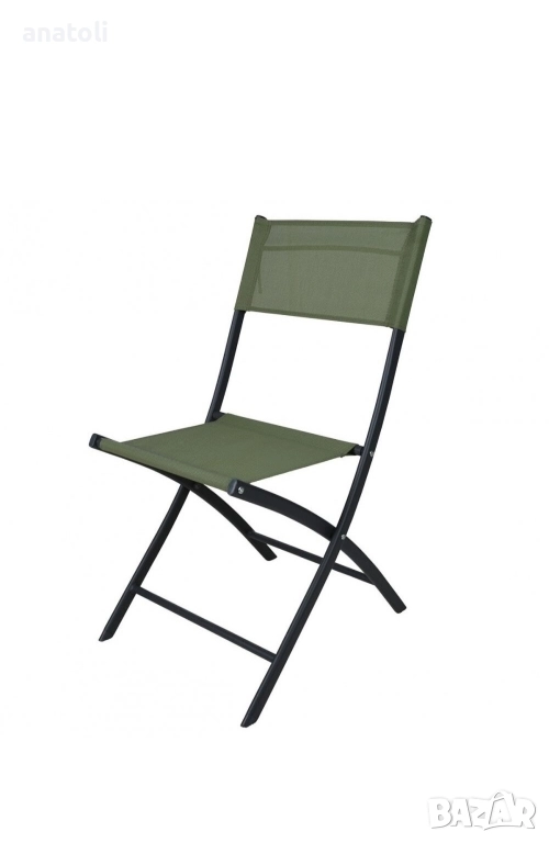 Сгъваем градински стол зелени 4.бр стомана от Германия , снимка 1