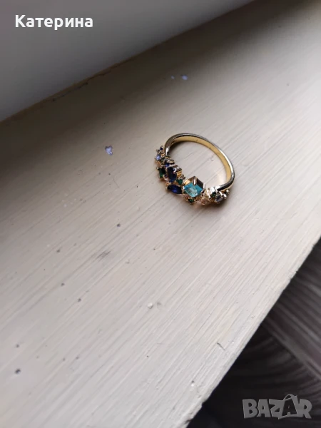 Позлатен пръстен  с проба 585 злато, снимка 1